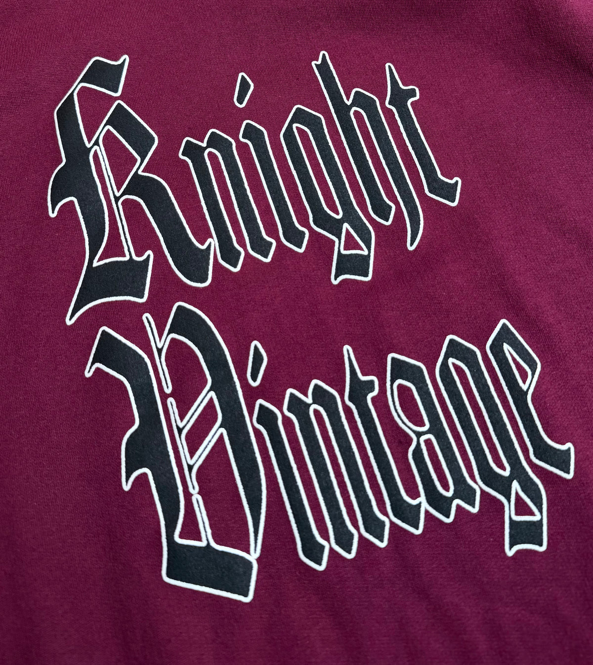 Knight Vintage “Old English” Sweatshirt (Red Wine)