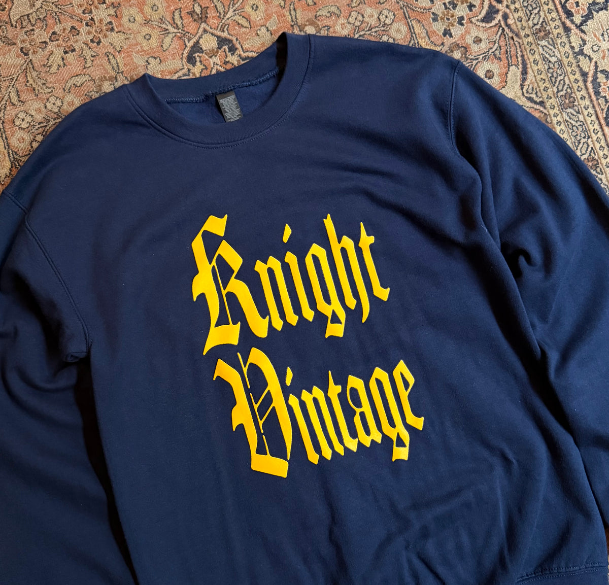Knight Vintage “Old English” Sweatshirt (Navy)