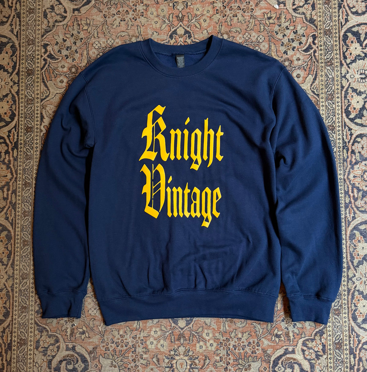 Knight Vintage “Old English” Sweatshirt (Navy)
