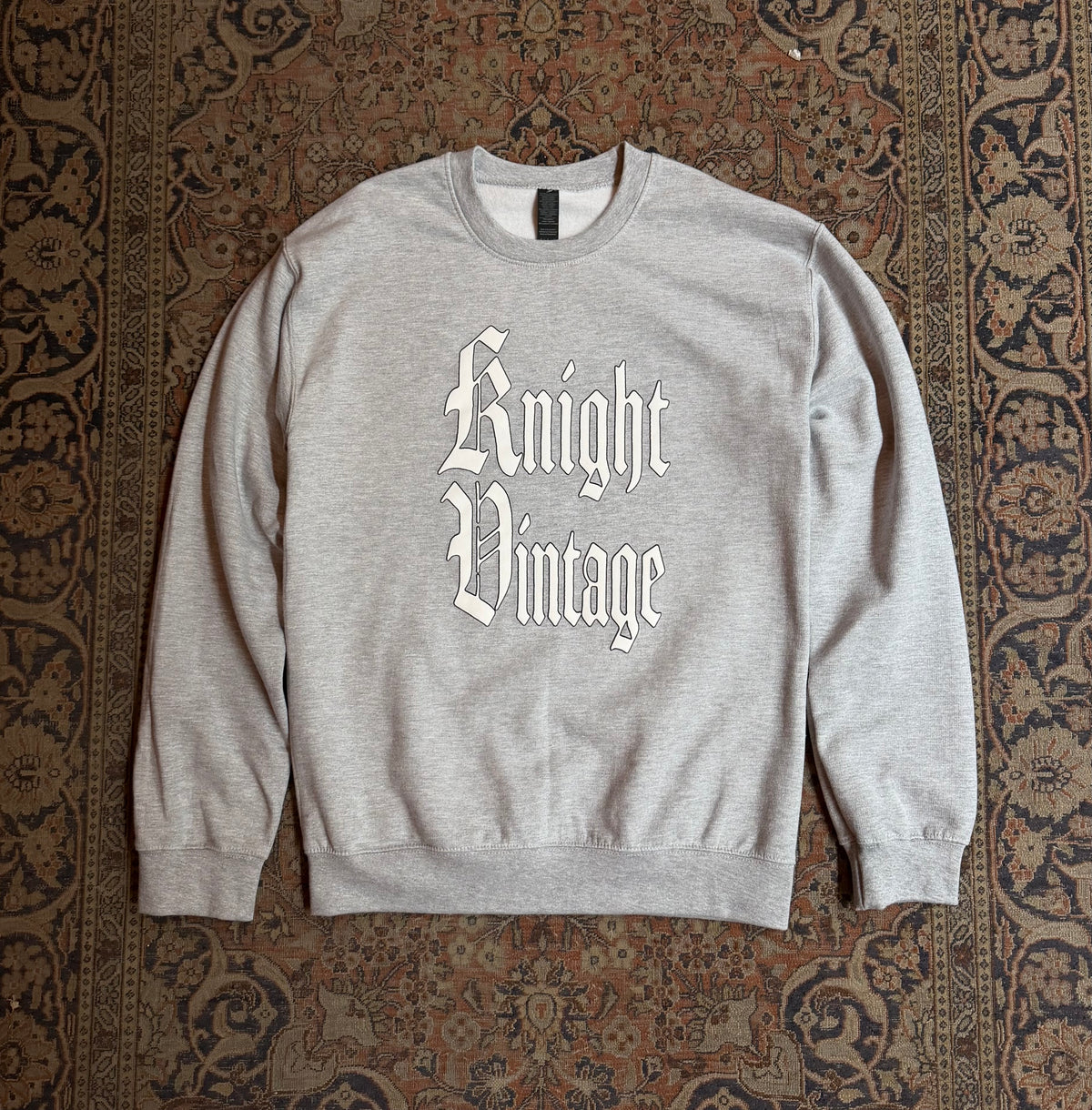 Knight Vintage “Old English” Sweatshirt (Grey)