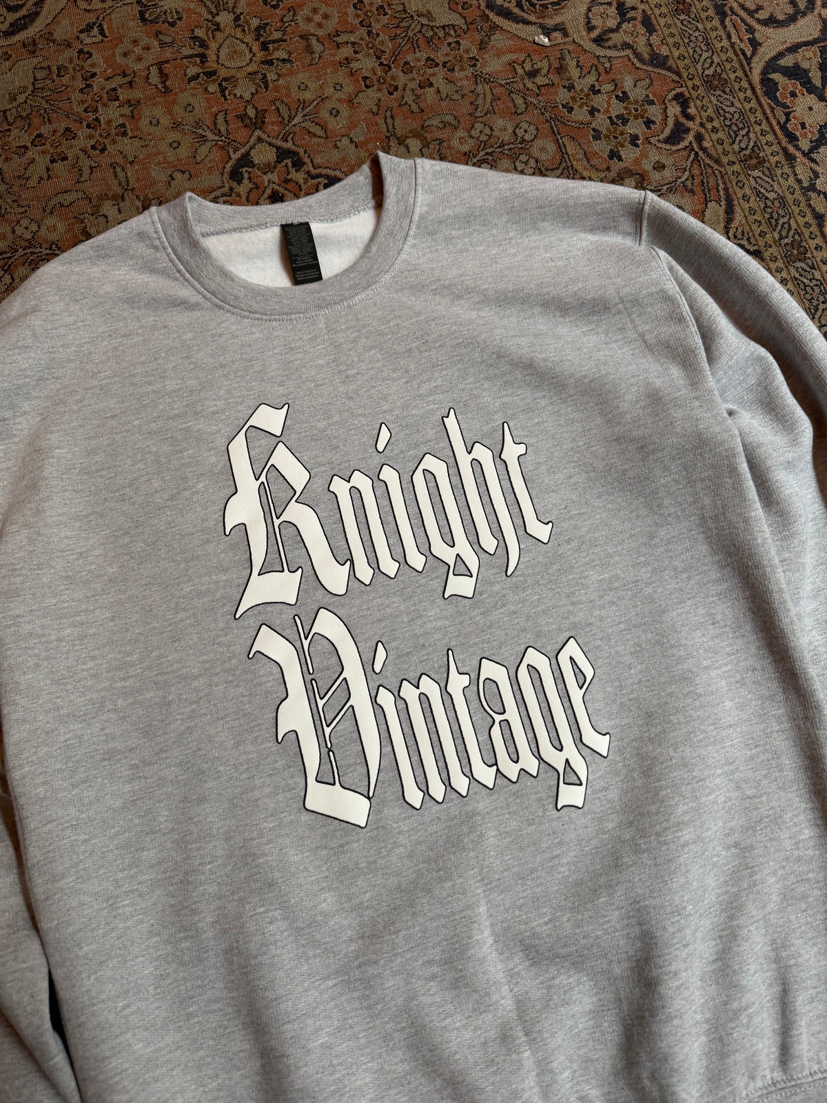 Knight Vintage “Old English” Sweatshirt (Grey)